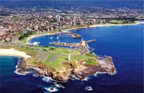 Wollongong head and harbour from the air